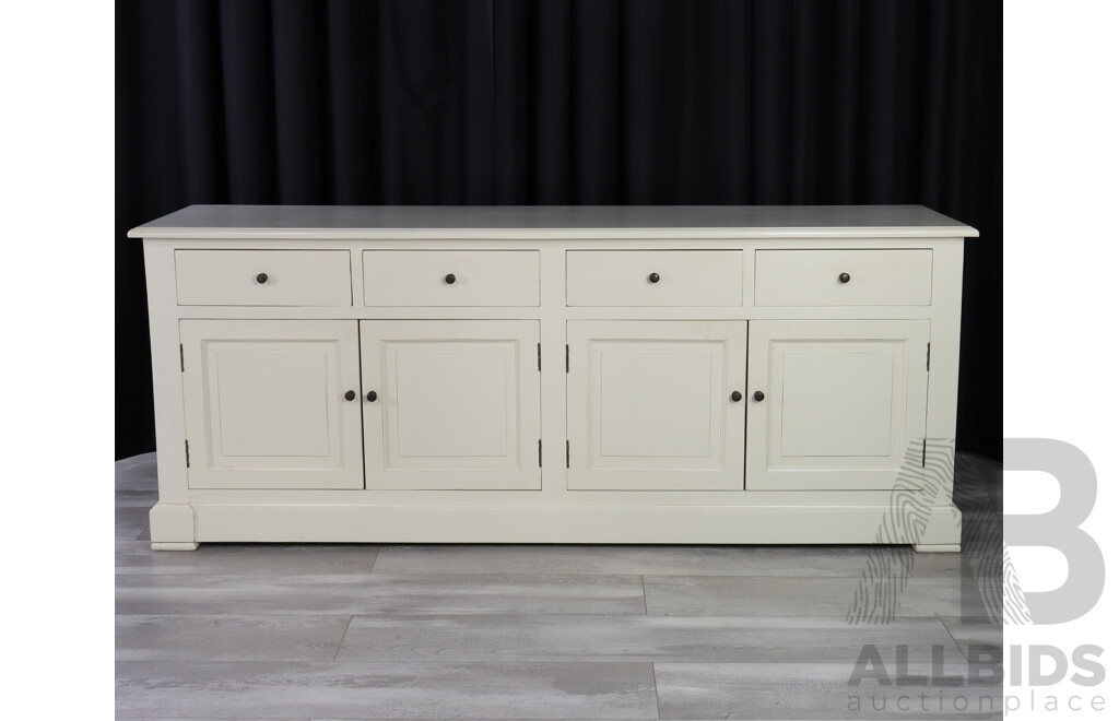 Large Timber Sideboard with Four Drawers and Four Doors