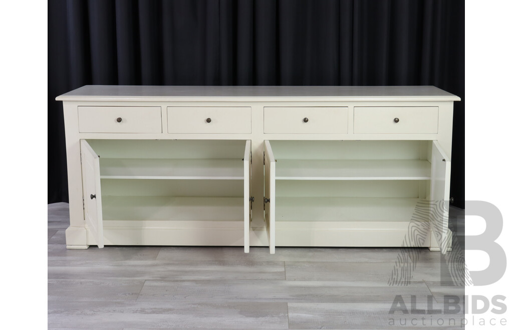 Large Timber Sideboard with Four Drawers and Four Doors