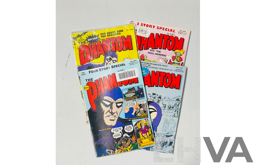 Collection of Phantom Comics Issues Including #1062, #1177, #1418, #1423 Published From 1994-2005