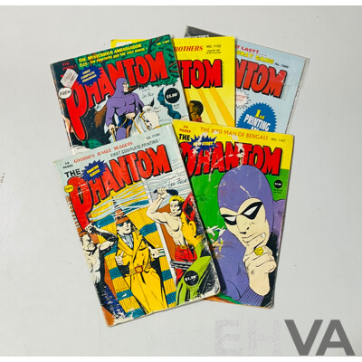 Collection of Phantom Comics Issues Including #1060, #1152, #1101, #1107 and #1106 Published From 1993 - 1996