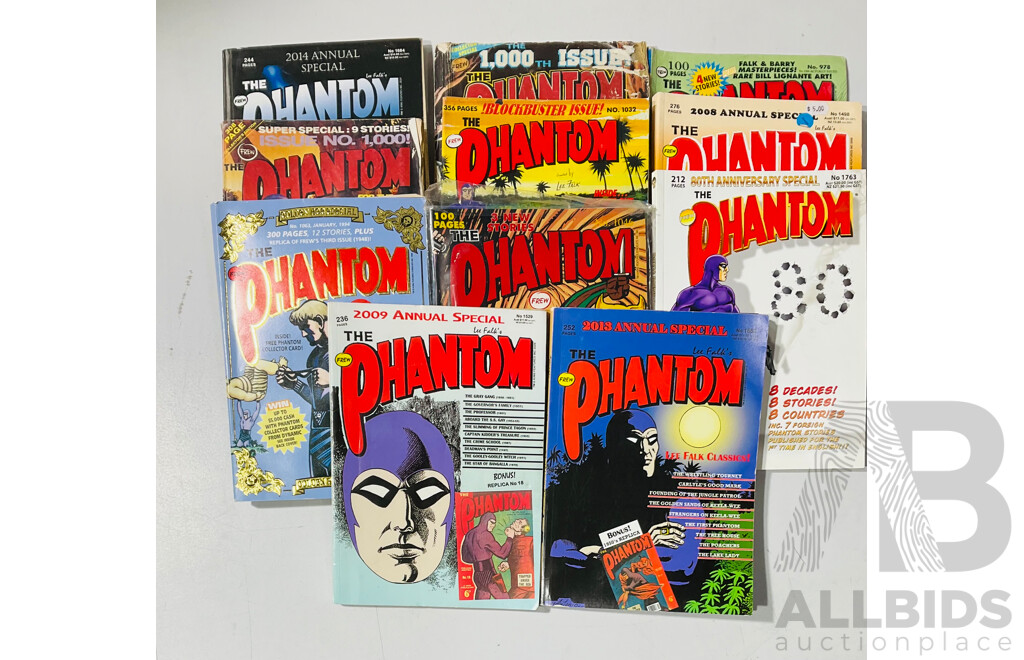 Collection of Oversized Phantom Comics Including 80th Anniversary, 1000th Issue and More
