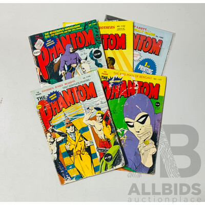 Collection of Phantom Comics Issues Including #1060, #1152, #1101, #1107 and #1106 Published From 1993 - 1996