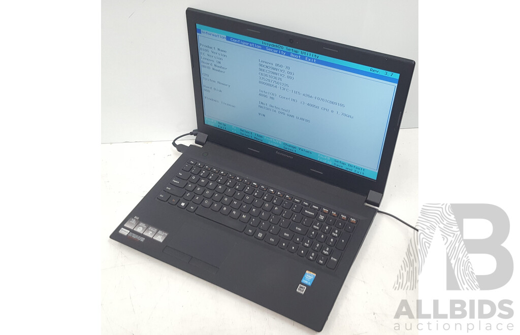 Lenovo B50-70 Intel Core i3 (4005U) 1.70GHz 2-Core CPU 15-Inch Laptop w/ Power Supply