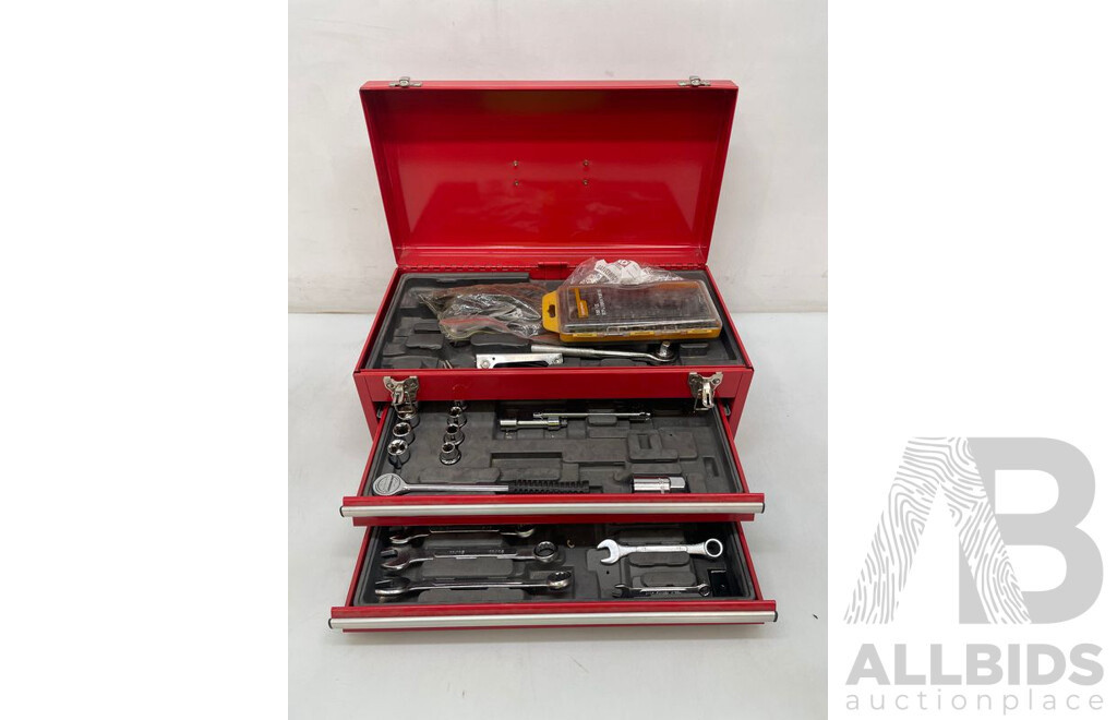 Tool Box with Assorted Spanners and Sockets