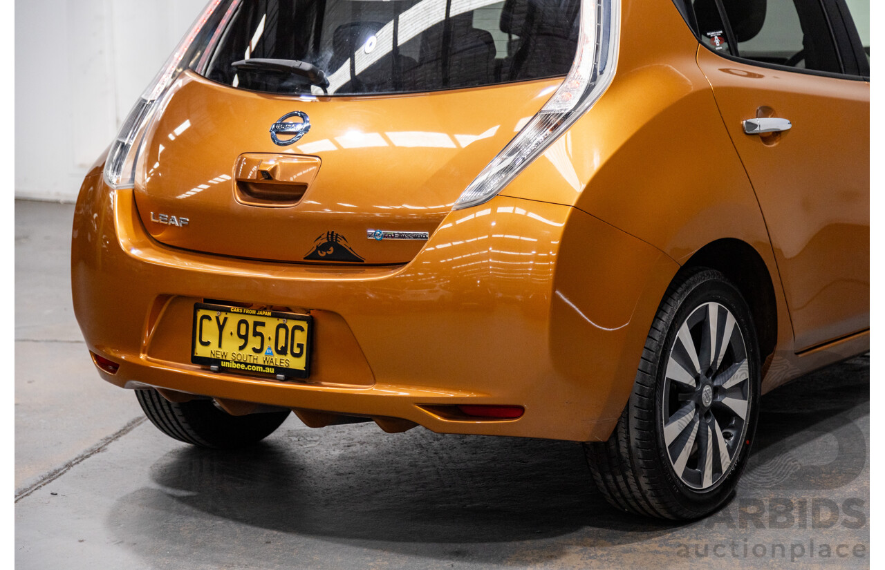 01/2017 Nissan Leaf G AZE0 4d Hatch Orange Metallic 80kw Electric Car EV - 06/2020 Import