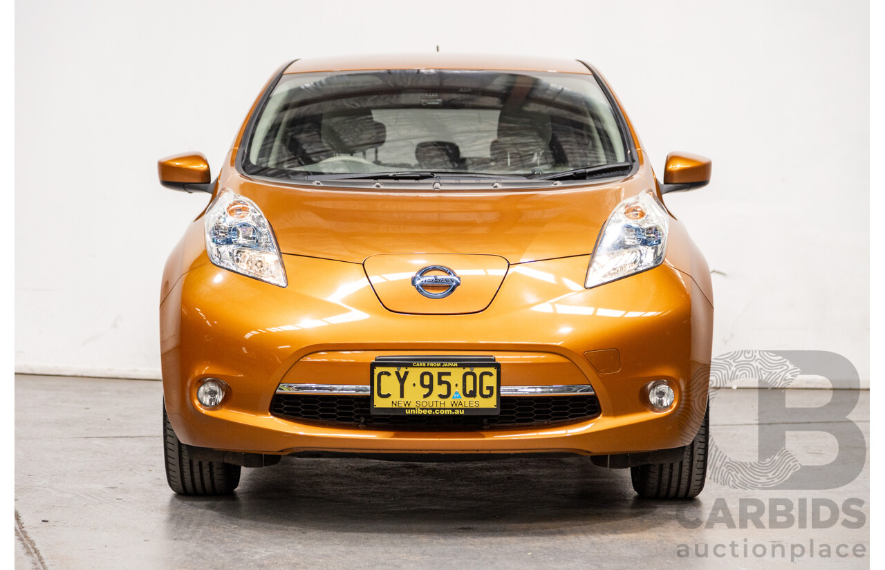 01/2017 Nissan Leaf G AZE0 4d Hatch Orange Metallic 80kw Electric Car EV - 06/2020 Import