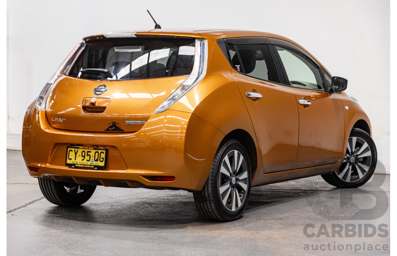 01/2017 Nissan Leaf G AZE0 4d Hatch Orange Metallic 80kw Electric Car EV - 06/2020 Import