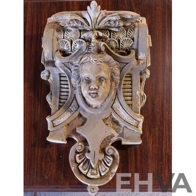 Vintage Cast Concrete Corbel with Putti