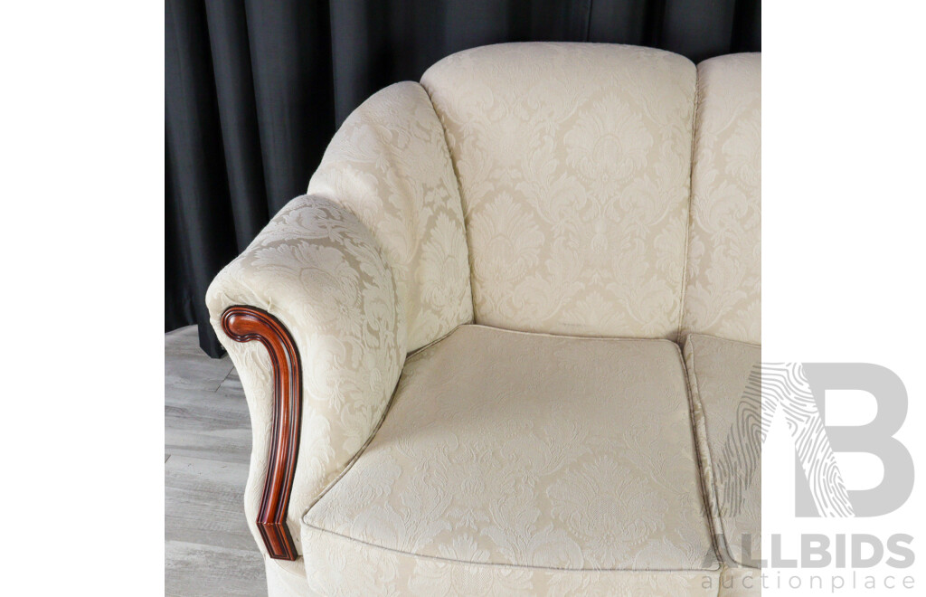 Three Piece Cream Brocade Lounge Suite by AGEM Furniture