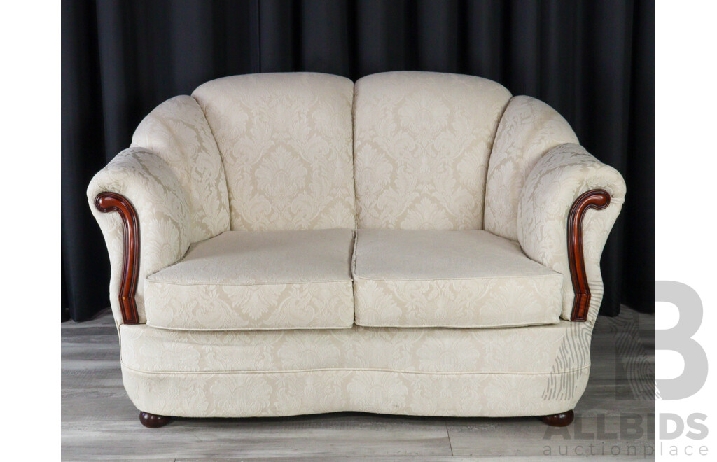 Three Piece Cream Brocade Lounge Suite by AGEM Furniture