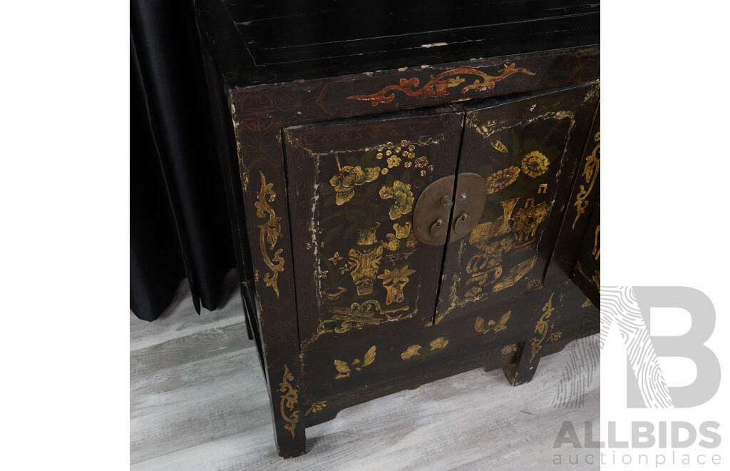 Vintage Chinese Four Door Sideboard