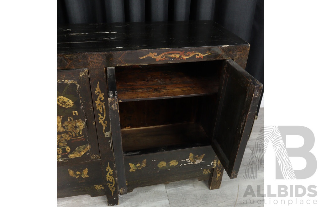 Vintage Chinese Four Door Sideboard