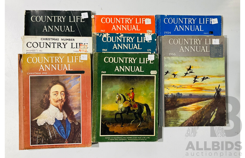 Collection of Country Life Annuals Magazine From 1949-1969