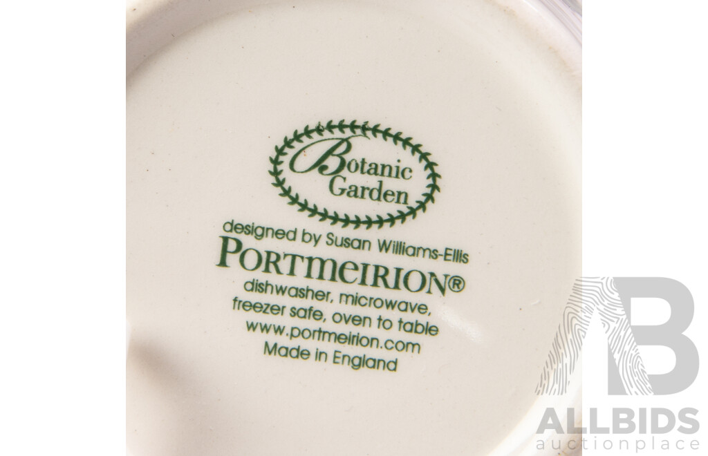 Set Six Portmeirion Porcelain Mugs in the Botanic Garden Series by Susan Ellis Williams