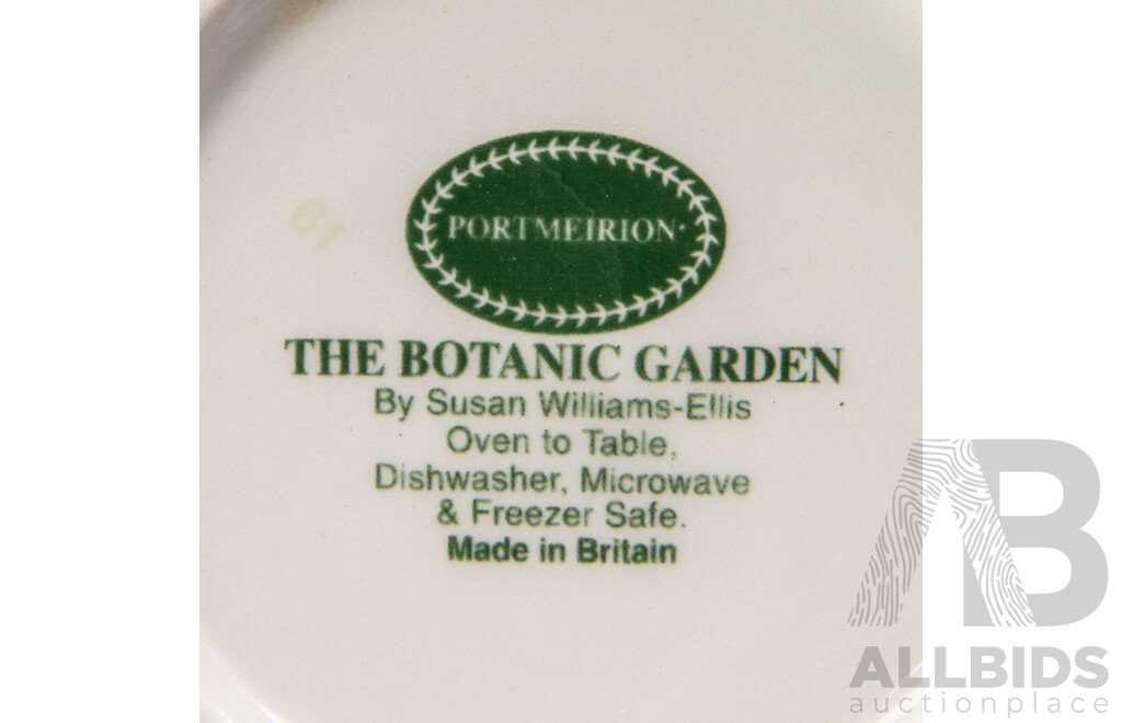Set Six Portmeirion Porcelain Mugs in the Botanic Garden Series by Susan Ellis Williams
