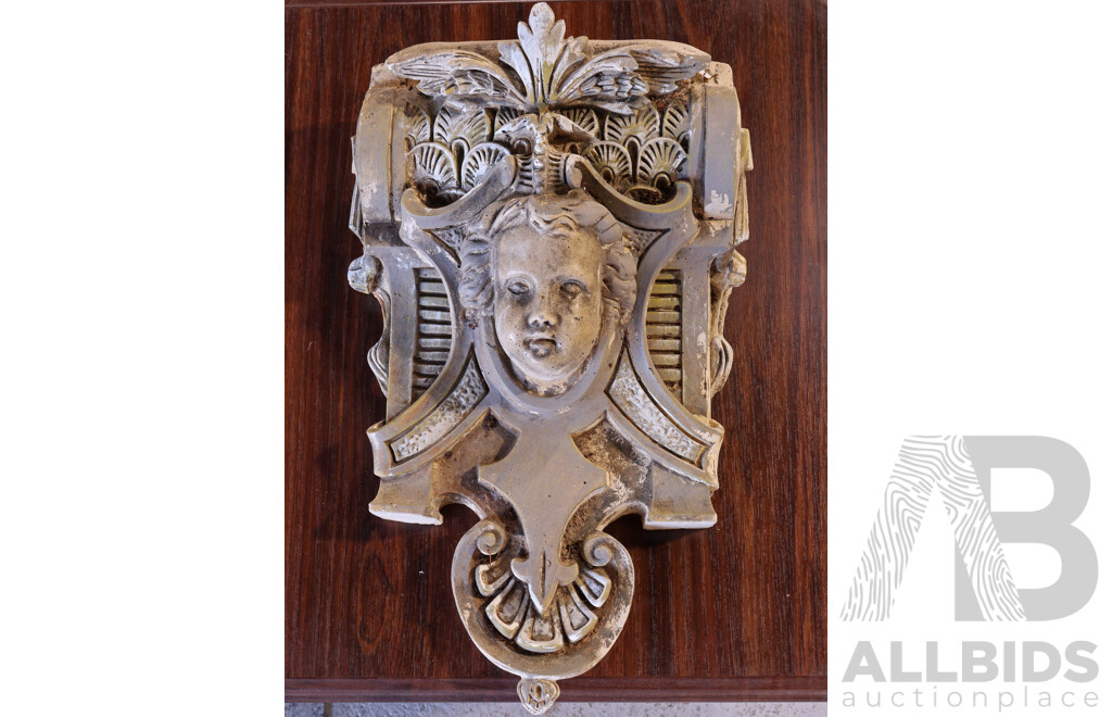 Vintage Cast Concrete Corbel with Putti