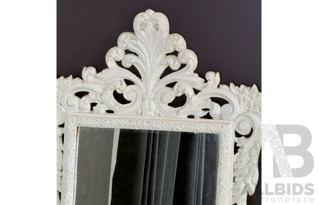 Heavily Carved Painted Mirror