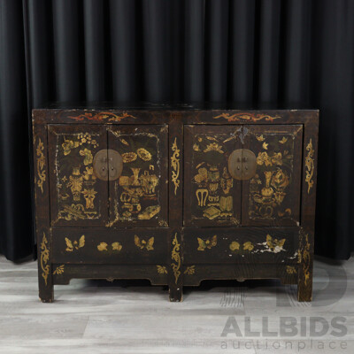 Vintage Chinese Four Door Sideboard