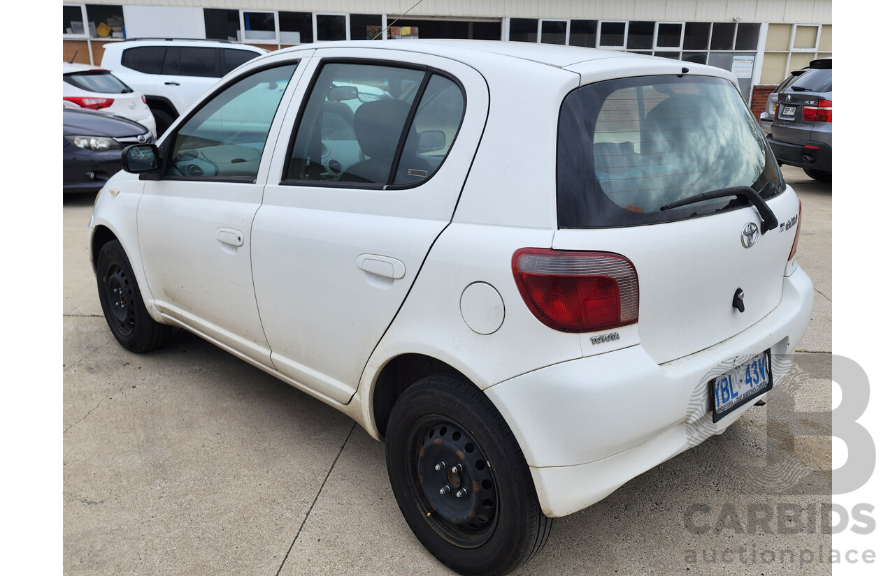 8/1999 Toyota Echo  NCP10R 5d Hatchback White 1.3L