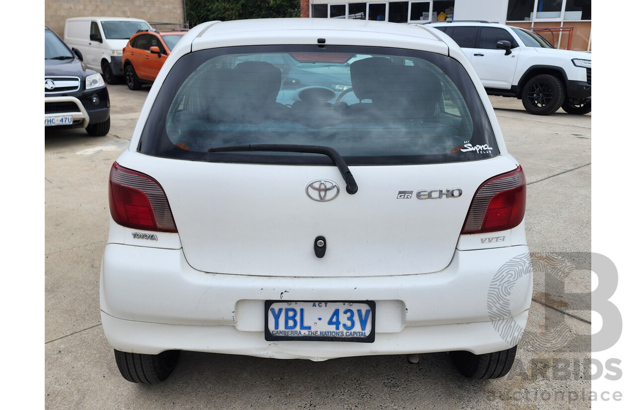 8/1999 Toyota Echo  NCP10R 5d Hatchback White 1.3L