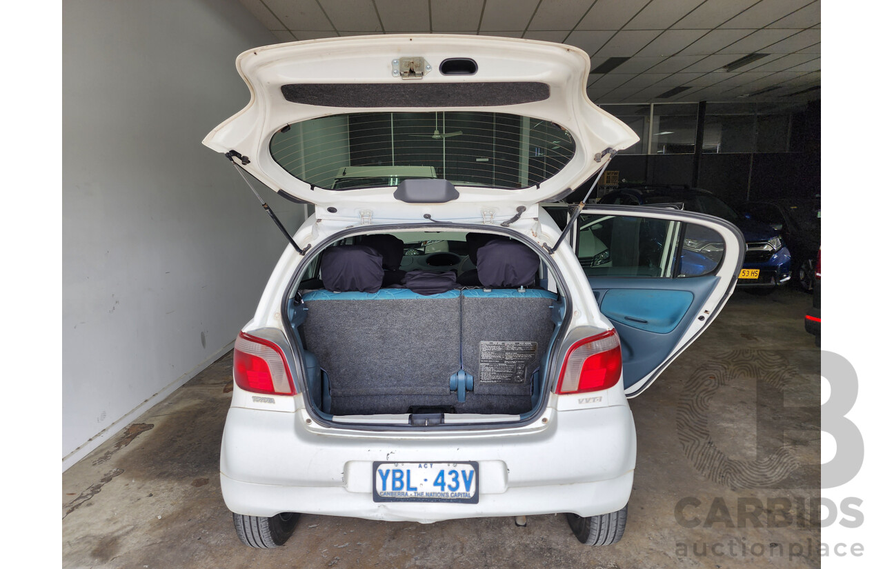 8/1999 Toyota Echo  NCP10R 5d Hatchback White 1.3L