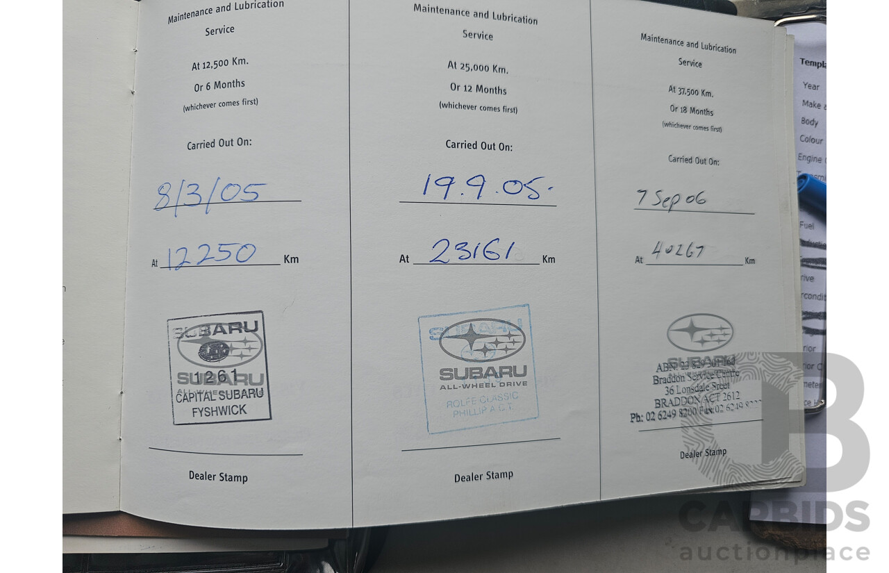 7/2004 Subaru Liberty 3.0r-B MY05 4d Sedan Silver 3.0L