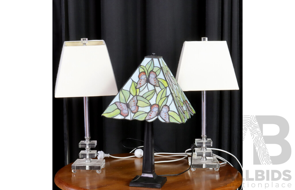 Tiffany Style Table Lamp with Two Modern Examples