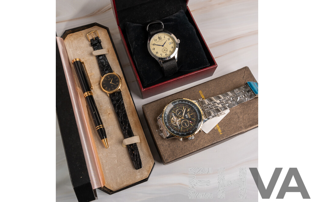 Gerber Watch & Pen Set, Smart Turnout Watch and Forsining Watch Co. Ltd Jaguar Watch