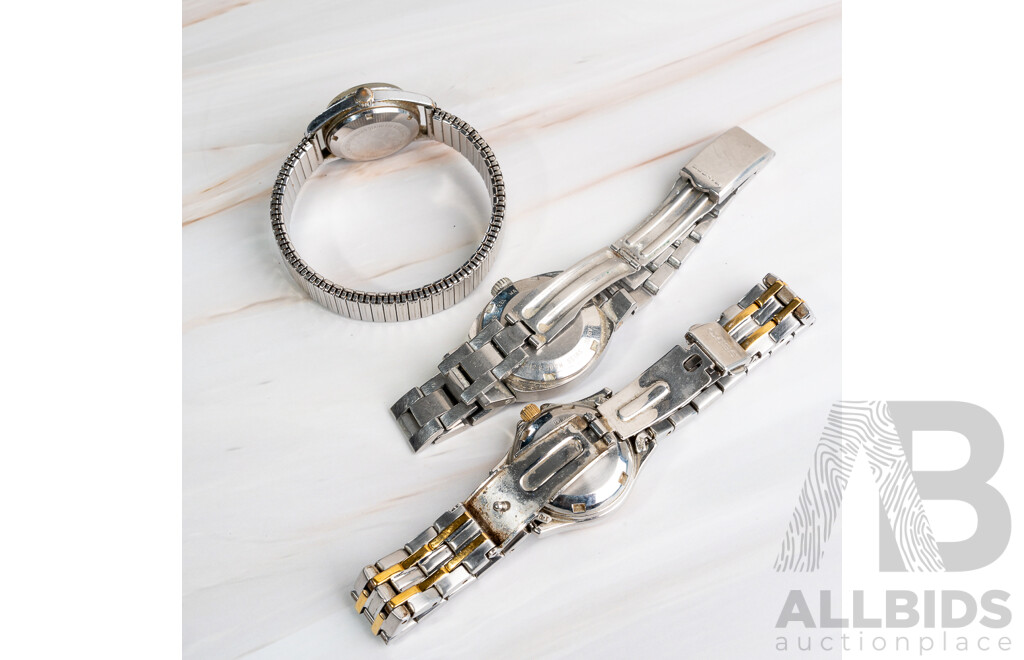 Vintage (3) Ladies Watch Collection, Seiko, Sandoz & Giroxa - All Manual Winding Observed with Movement