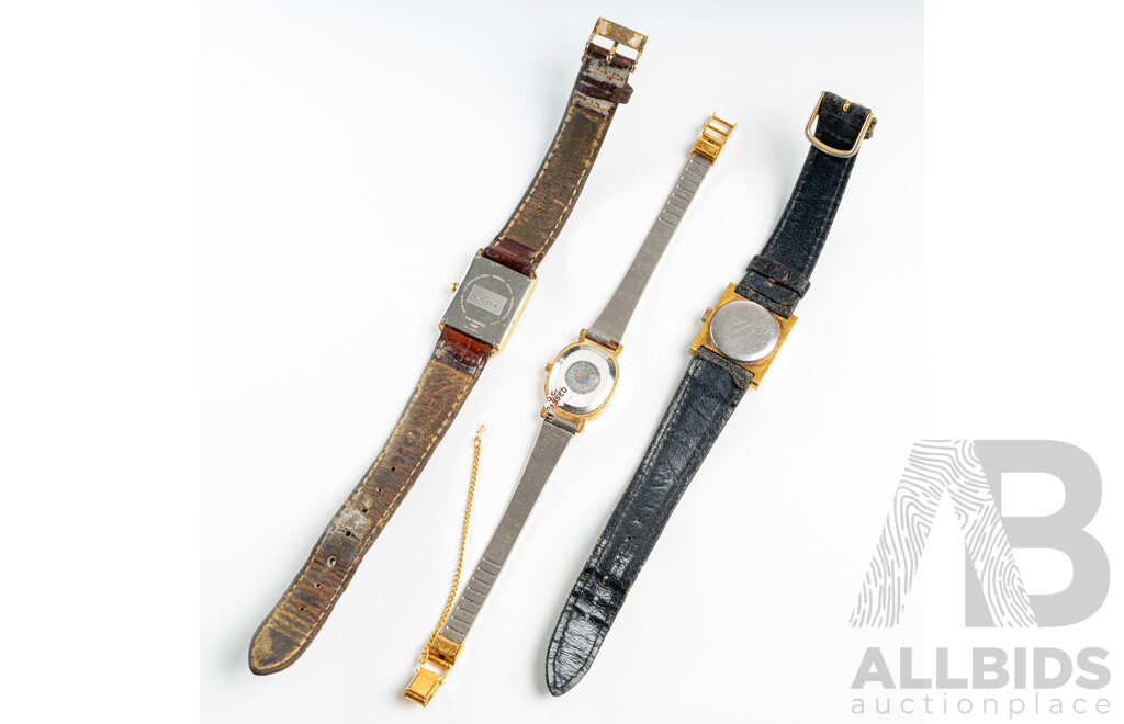 Edox (2) & Elgin (1) Ladies Vintage Dress Watches