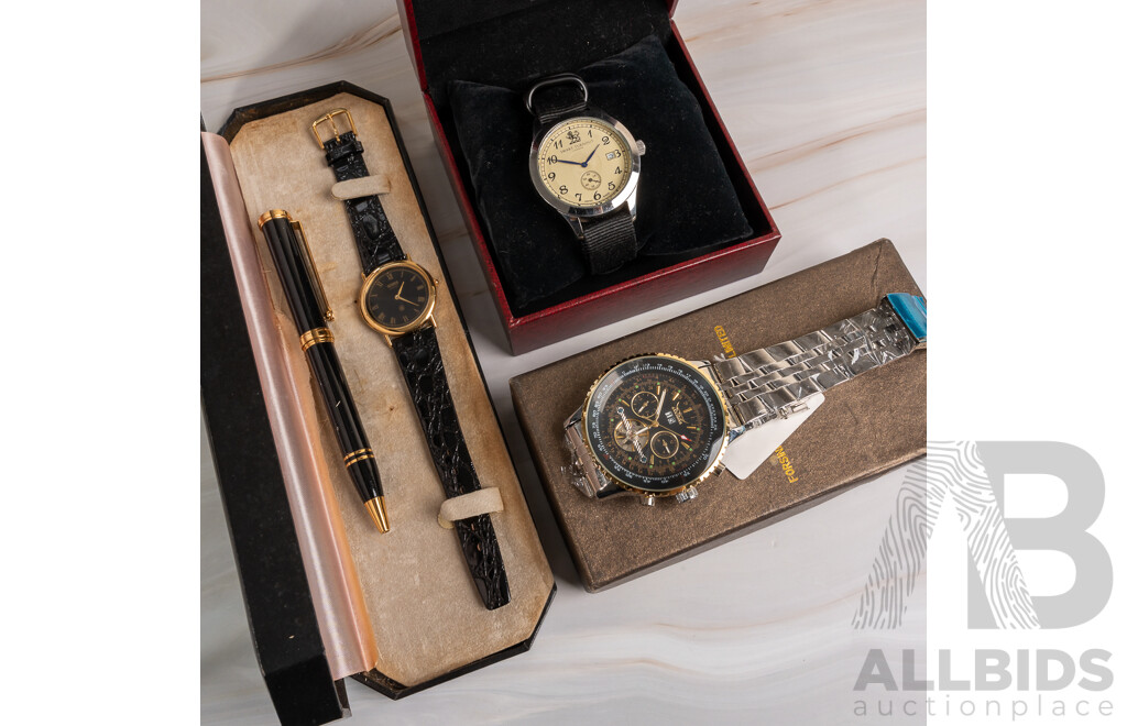 Gerber Watch & Pen Set, Smart Turnout Watch and Forsining Watch Co. Ltd Jaguar Watch
