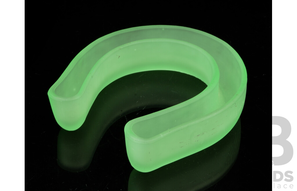 Horseshoe Form Uranium Glass Dish