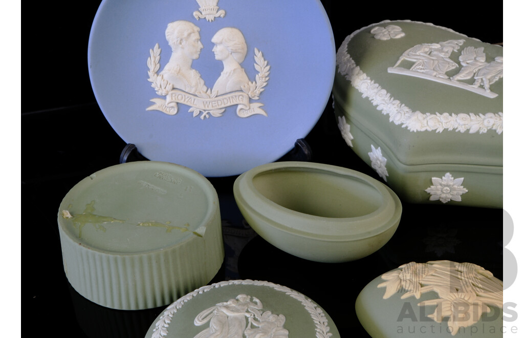 Collection English Wedgwood Jasperware Including Sage Green Examples