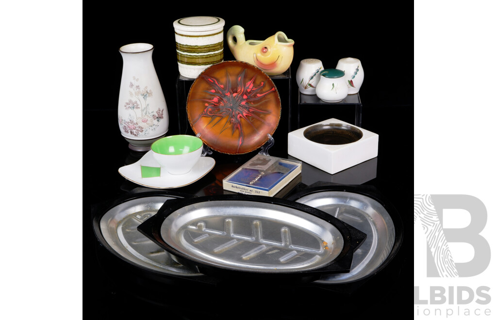 Collection Retro and Other Items Including Denby Vase & S & P Shakers, Troika Square Dish and More