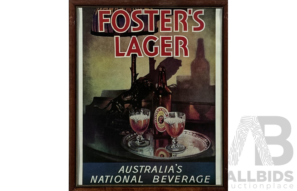 Pair of Framed Vintage Australiana Advertisements, Rosella Tomato Chutney and Foster's Lager, Colour Poster Print, 55 x 44 cm (frames) (2)