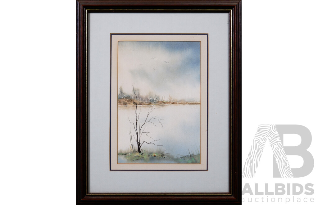 Hildegarde Kleinhapl, (20th Century, Working c1970s), Silent Land, Watercolour, 42 x 34 cm (frame)