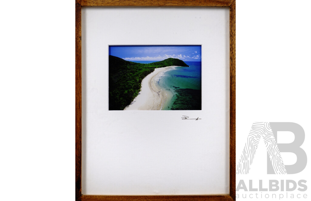 Peter Lik, (20th Century, Australian, 1959-), Sandy Beach Inlet, Framed and Signed Coloured Photo, 12 x 17 cm (photo)