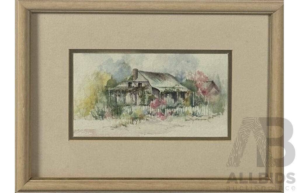 Dorothy Morrison, (Australian, Date Unknown), Watchmaker's Cottage, Pitt Town, Vintage Watercolour, on Card, 29 x 34 cm (frame)