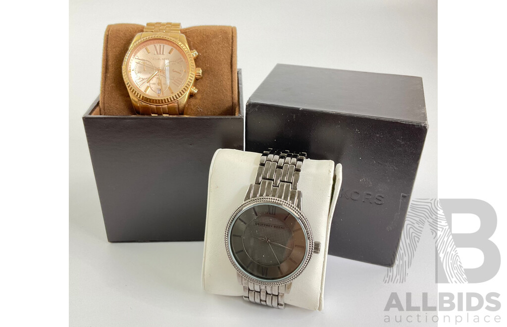 Michael Kors Rose MK-5569 Watch in Box with Gregory Beene Watch, Both as New