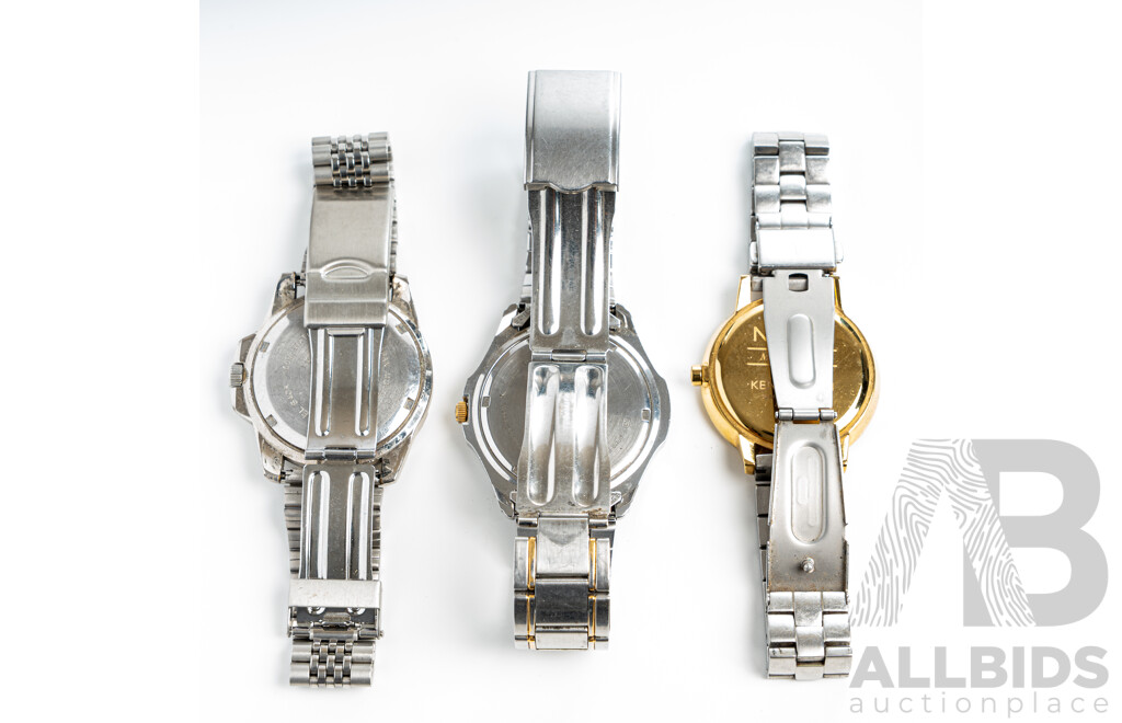 Collection of (3) Mens Dress Watches Including Nixon, Lorus & Jag