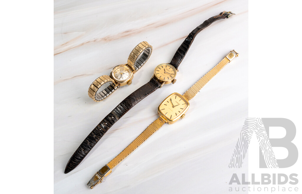 Tissot (3) Vintage Ladies Watches, Manual Winding