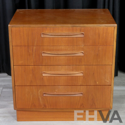 Mid Century Teak Chest of Four Drawers