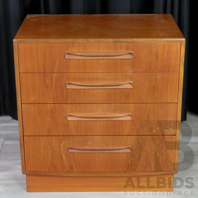 Mid Century Teak Chest of Four Drawers