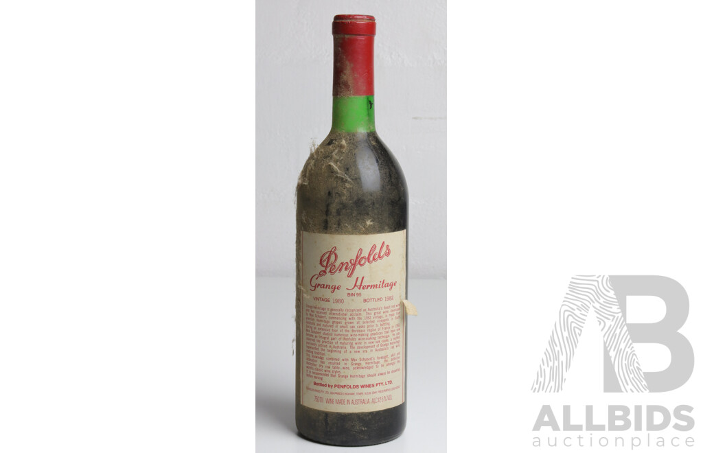 Penfolds Grange Hermitage Bin 95 Vintage 1980