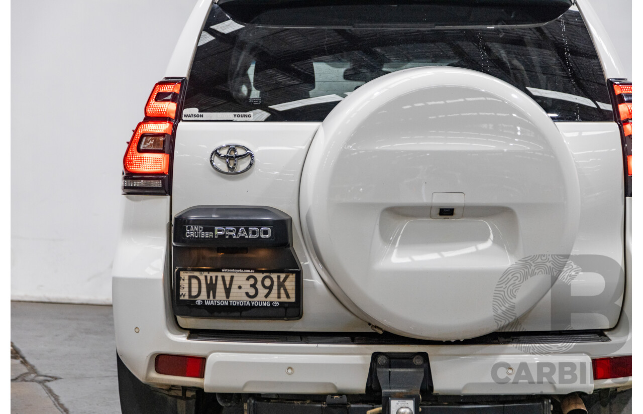 06/2018 Toyota Landcruiser Prado GXL (4x4) Premium Pack GDJ150R MY18 4d Wagon White Turbo Diesel 2.8L - 7 Seater