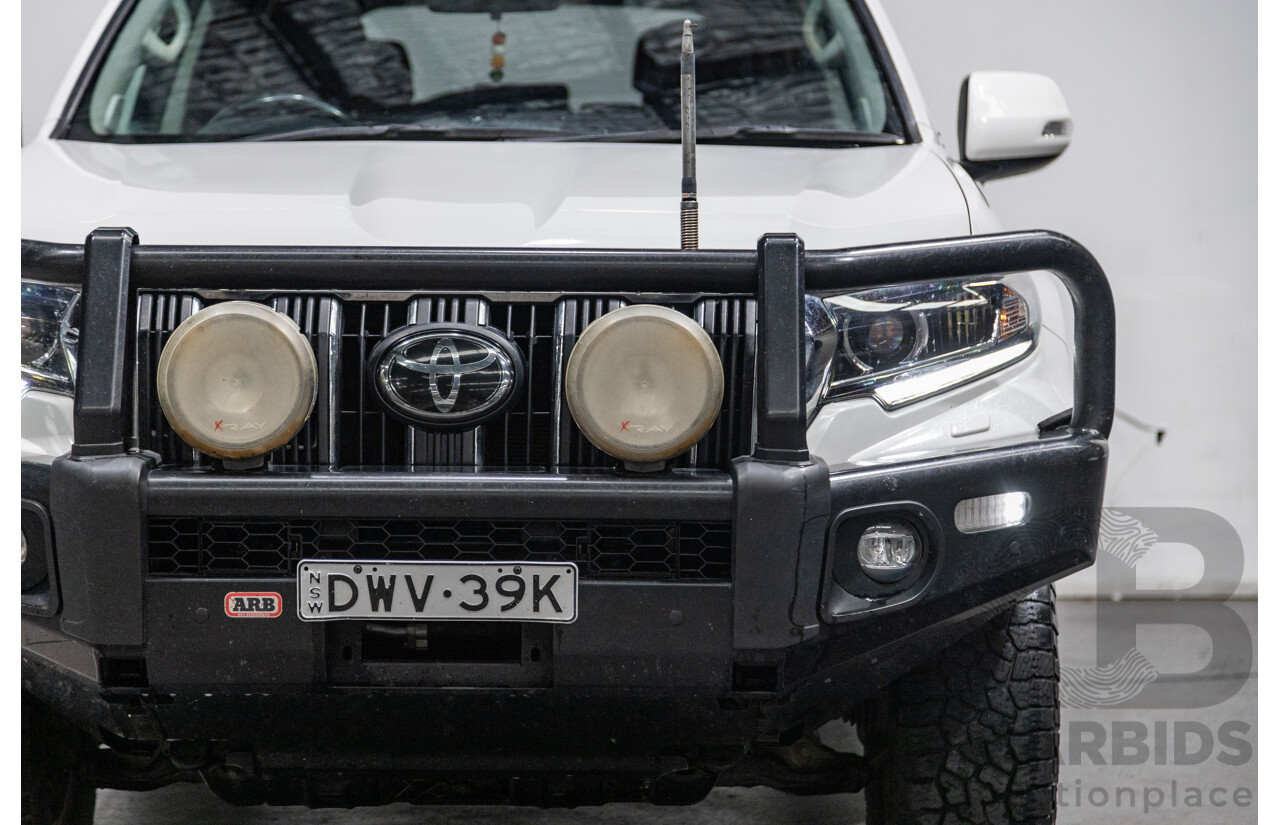 06/2018 Toyota Landcruiser Prado GXL (4x4) Premium Pack GDJ150R MY18 4d Wagon White Turbo Diesel 2.8L - 7 Seater