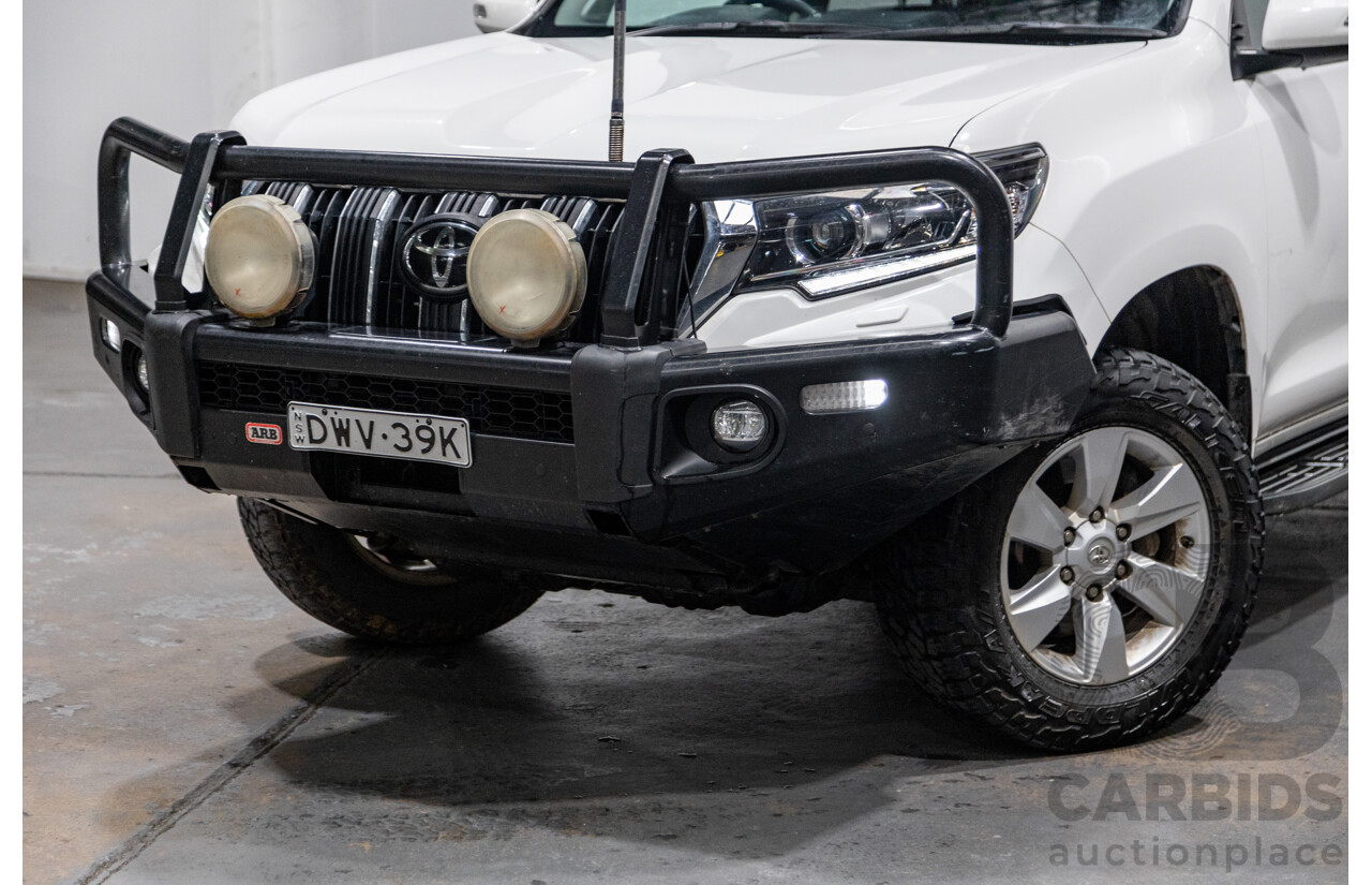 06/2018 Toyota Landcruiser Prado GXL (4x4) Premium Pack GDJ150R MY18 4d Wagon White Turbo Diesel 2.8L - 7 Seater