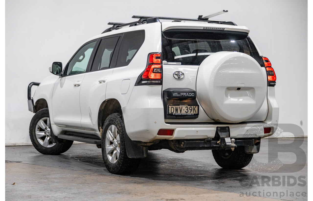 06/2018 Toyota Landcruiser Prado GXL (4x4) Premium Pack GDJ150R MY18 4d Wagon White Turbo Diesel 2.8L - 7 Seater