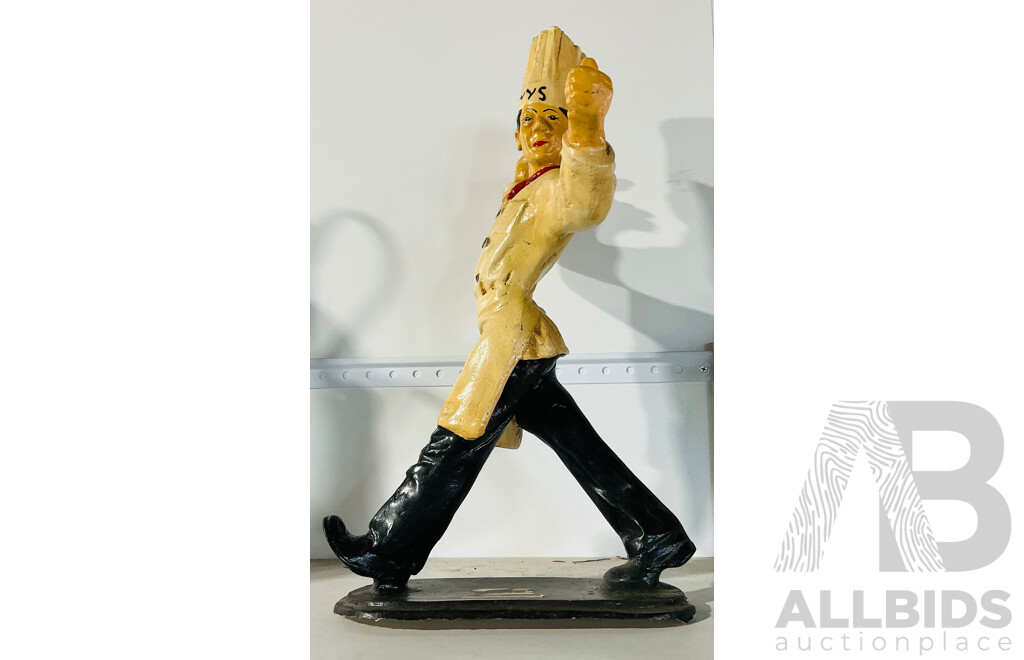 Composite Statue of a Chef with Damaged Base