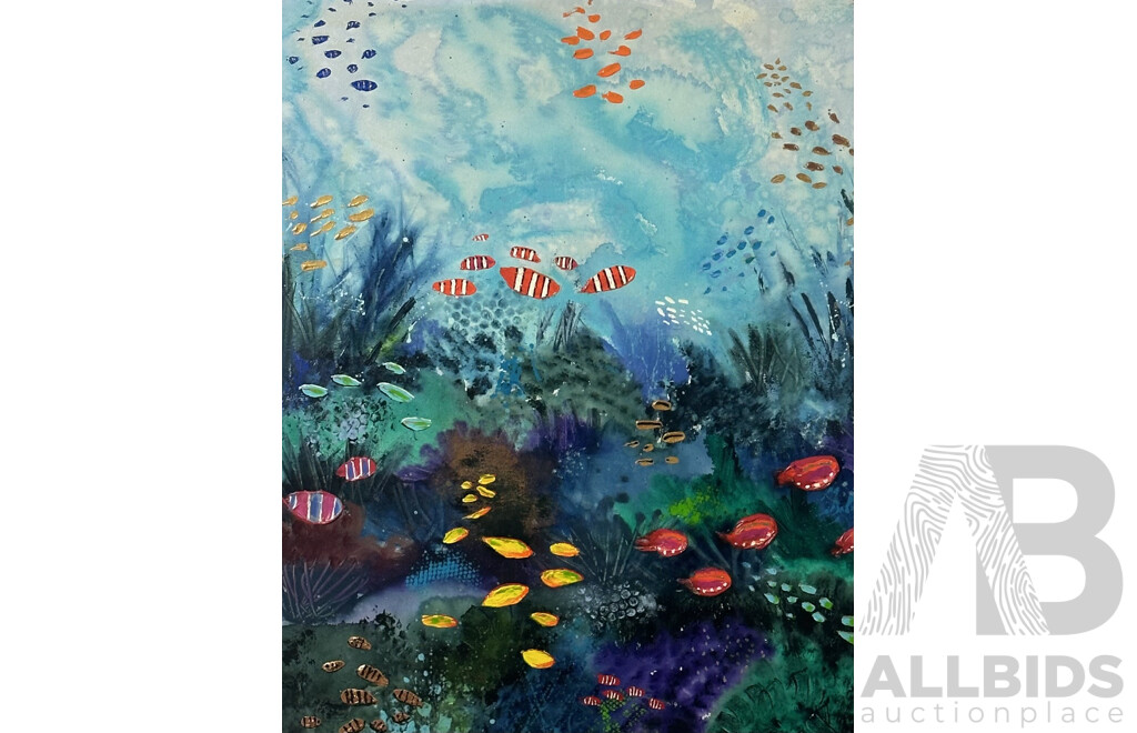 N. Gillings, (Contemporary), Aquatic Diptych - Colours Under the Sea, Acrylic on Canvas, 76.5 x 61 cm (2)